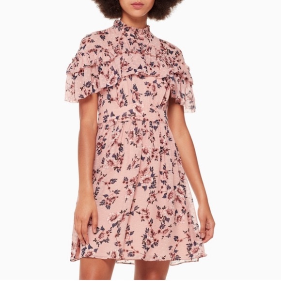 Kate Spade Floral silk ruffle prairie rose dress - Picture 3 of 7